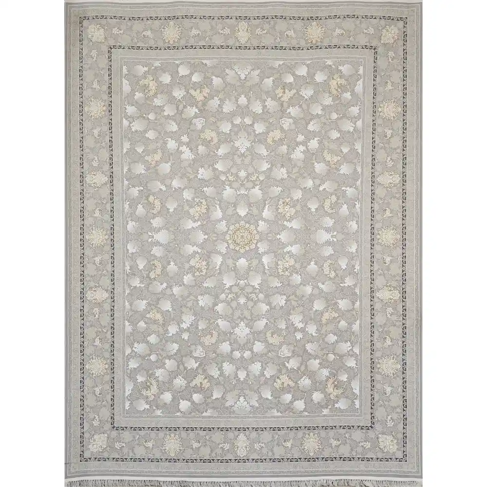 فرش کد 8122 نقره ای طرح افشان 1200 شانه تراکم 3600 نخ تمام آکریلیک