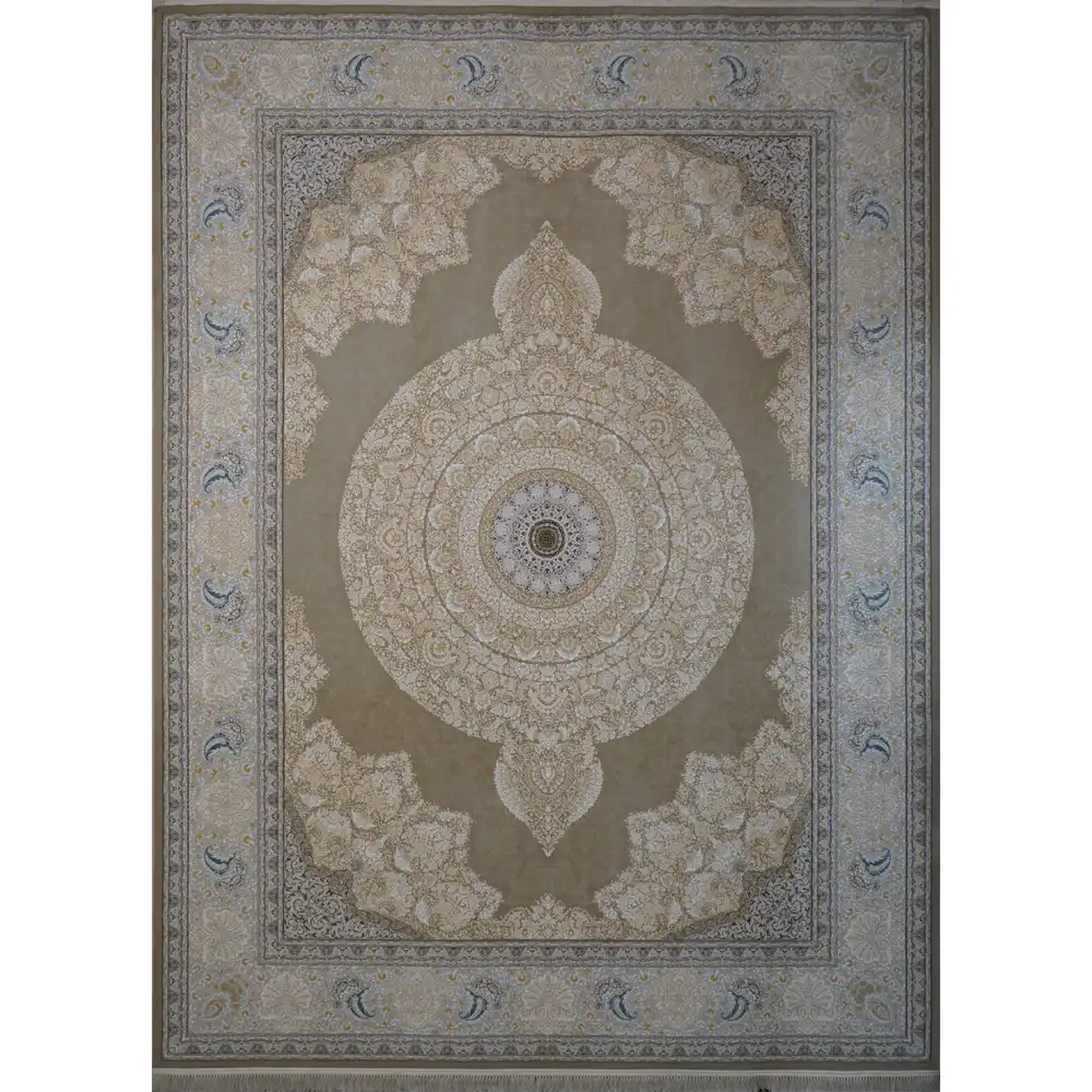 فرش کد 9511 نسکافه ای 1200 شانه تراکم 3600 نخ تمام آکریلیک