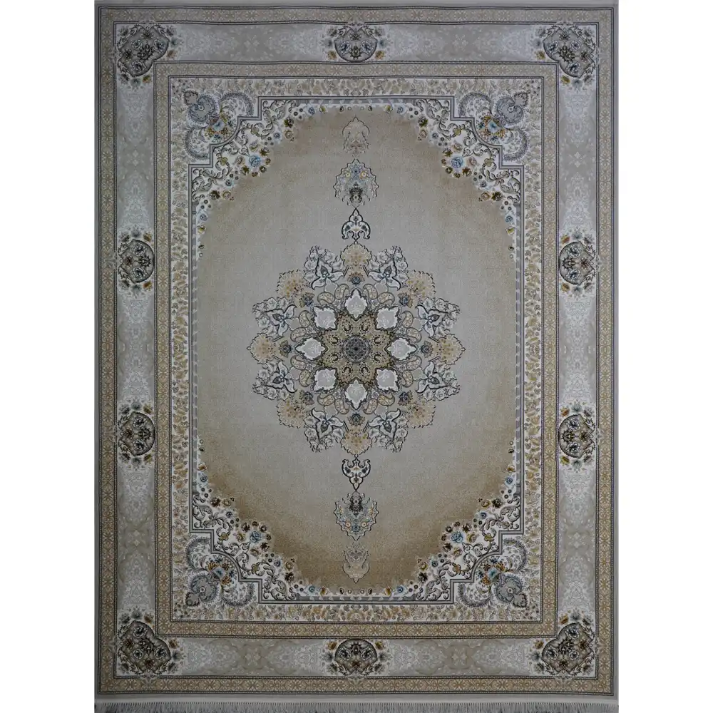 فرش کد 9569 کرم 1200 شانه تراکم 3600 نخ تمام آکریلیک